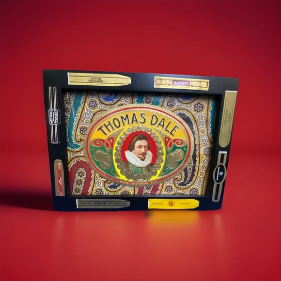 Framed Thomas Dale Cigar Box Label with 15 Cigar Bands 6" x 8" Easel Backed - Picture 1 of 7